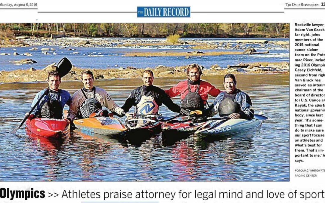 Daily Record Profiles Attorney Adam Van Grack for Role in Olympic Sports