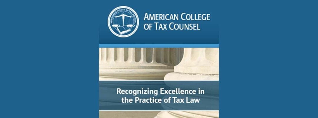 Robb Longman Elected Fellow of American College of Tax Counsel